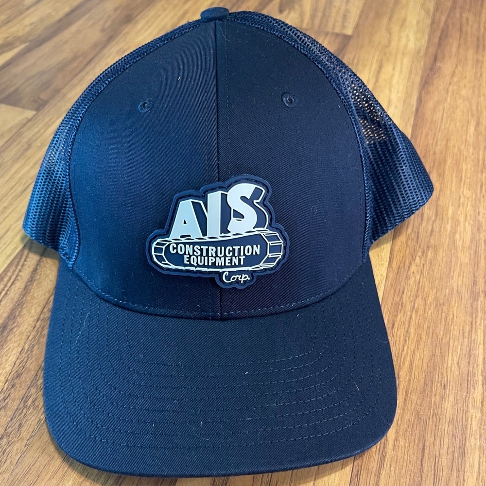 Richardson 112 AIS Construction Equipment Trucker Hat Navy Blue Snapback Cap OS